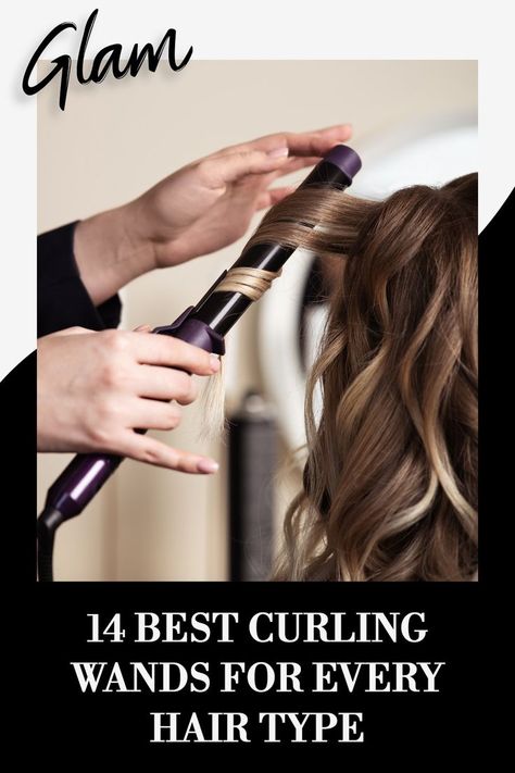 Many curling wands today are made with Teflon, titanium, tourmaline, or ceramic rods. Innovative wands can even be infused with things such as keratin, argan, and coconut oils for shinier locks. Read on for our favorite curling wands for every type of hair. #hair #hairstyle #haircare #hairtype Curling Wand Hairstyles, Best Curling Wand, Curling Fine Hair, Best Curling Wands, Best Hair Curler, Hair Curler Wand, Curled Hairstyles For Medium Hair, Curling Wands, Styling Wand