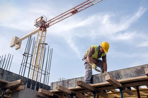 Man working on scaffolding. Brick Repair, Dangerous Jobs, Safety Courses, General Construction, Construction Safety, المملكة العربية السعودية, Construction Services, Construction Worker, General Contractor