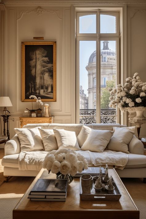 41 Stunning French Living Room Decor Ideas - Edward George Parisian Decor Living Room, French Living Room Decor, Parisian Interior Design, Parisian Living Room, French Living Rooms, Parisian Interior, 아파트 인테리어, Parisian Apartment, Apartment Inspiration