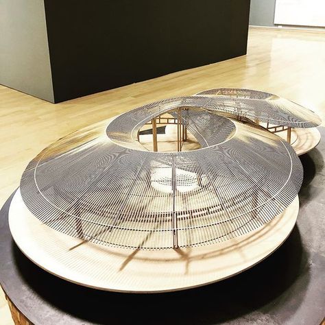 Circular Buildings, Concept Models Architecture, Modern Architecture Interior, Pavilion Architecture, Bamboo Architecture, Pavilion Design, Parametric Architecture, Arch Model, Architecture Model Making