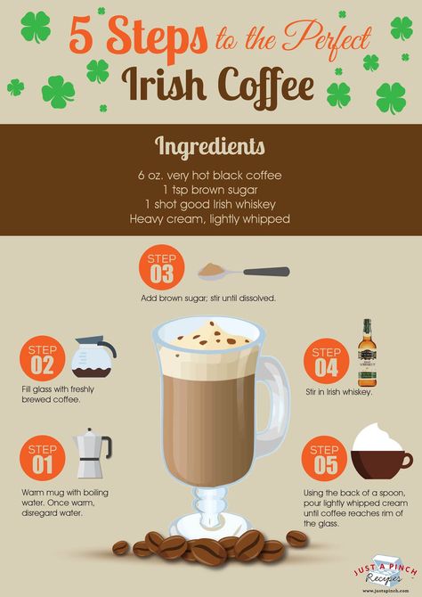 5 Steps to the Perfect Irish Coffee Fireside Coffee Mix Recipe, Best Irish Whiskey, Irish Coffee Recipe, Drinking Whiskey, Best Iced Coffee, Coffee Bar Ideas, Coffee Ingredients, Coffee Shot, Coffee Alternative