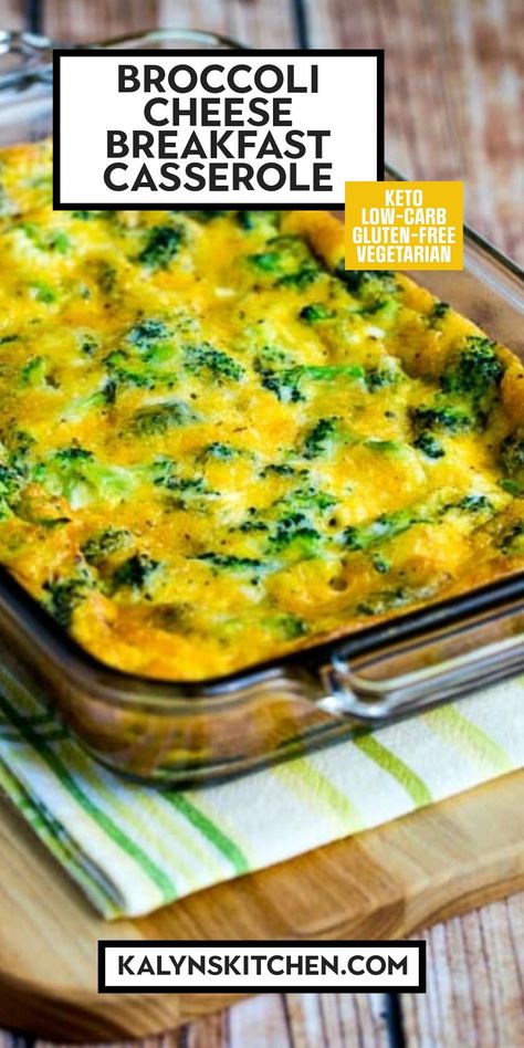 Pinterest image for Broccoli Cheese Breakfast Casserole shown in baking dish. Broccoli Cheese Egg Bake, Breakfast Casserole With Broccoli, Brocoli Casserole Recipes, Egg And Broccoli, Casserole With Broccoli, Low Carb Breakfast Casserole, Delicious Breakfast Casserole, Keto Breakfasts, Desayuno Keto