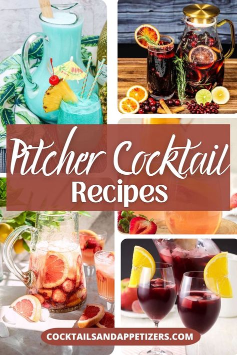 These big batch cocktail recipes are great for a big crowd. Lots of pitcher cocktail recipes for your Fall party drinks, Christmas party cocktails or anytime you're hosting the bar at a party. Easy drink recipes for parties. Vodka pitcher recipes, rum large batch cocktails and gin recipes to make by the pitcher. Large Batch Party Cocktails, Pitcher Cocktail Recipes, Large Batch Cocktails, Pitcher Recipes, Drinks For Girls Night, Christmas Party Cocktails, Fall Party Drinks, Batch Cocktail Recipes, Batch Cocktail Recipe