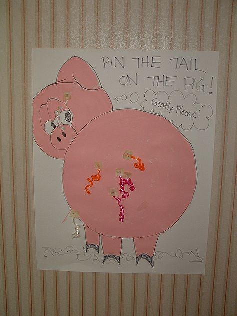 Pin the Tail on the Pig Party Game | This was a Dirt Party h… | Flickr Piggy Birthday Party, Giftwrap Ideas, Pin The Tail, Farm Themed Party, Barnyard Birthday Party, Farm Theme Birthday, Farm Animal Party, Farm Animals Birthday Party, Farm Themed Birthday Party