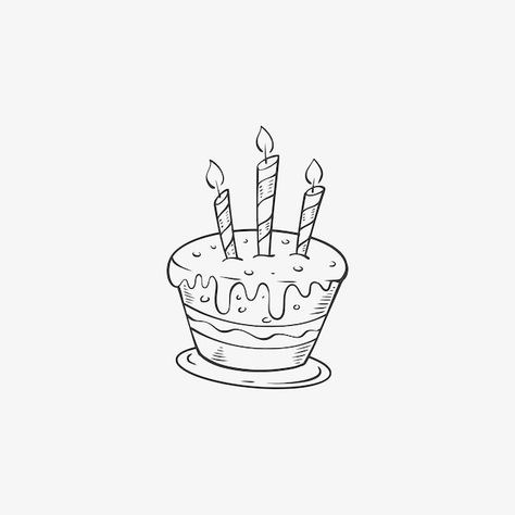 Birthday Cake Sketch, Happy Doodle, Cake Sketch, Birthday Cake Illustration, Cake Icon, Birthday Doodle, Doddle Art, Digital Logo, Cake Drawing