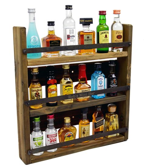 Miniature Alcohol Bottles, Liquor Bottle Display, Tattoo Bar, Mini Alcohol Bottles, Bottle Fridge, Wine Bottle Display, Home Bar Cabinet, Mini Liquor Bottles, Home Bar Rooms