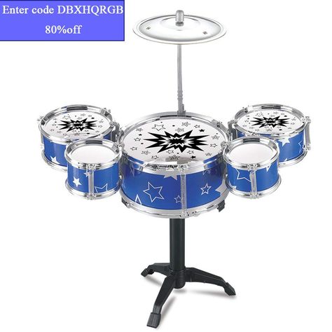 Amazon : Kids Jazz Drum Musical Instrument Kit Toy - Blue Just $12 W/Code (Reg : $59.99) (As of 9/6/2018 4.49 AM CDT) Kids Drum Set, Kids Instruments, Toy Drum, Drums For Kids, Percussion Music, Plastic Drums, Kids Musical Instruments, Drum Kit, Musical Toys