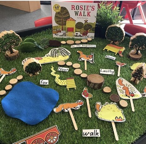 Rosies Walk, Talk 4 Writing, Foundation Maths, Positional Language, Eyfs Activities, Farm Activities, Kids Literacy, Story Activities, Tuff Tray