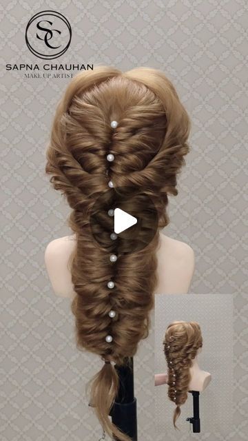 Sapna Chauhan on Instagram: "Mermaid braid hairstyle ❤️😘❤️." Party Braids Hairstyles, Mermaid Hair Halloween, Fairy Tail Hairstyles, Mermaid Braids Hairstyles, Mermaid Hairstyle, Mermaid Hairstyles, Mermaid Braids, Lil Mermaid, Tail Hairstyle