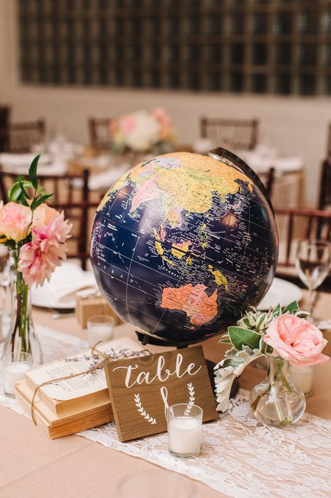 Travel Theme Wedding Centerpieces, Prom Themes, Prom Theme, Vintage Wedding Theme, Travel Theme Wedding, Bridal Musings, Table Set Up, Theme Wedding, Chicago Wedding