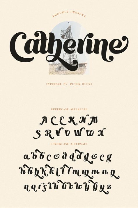 Catherine Bold Retro Script Font Mixing Typography, Ancient Greek Illustration, Font Chữ Calligraphy, Font Aesthetic Alphabet, Fonts Hand Lettering, Calligraphic Fonts, Fonts Dafont, Fonts Ideas, Fonts Canva