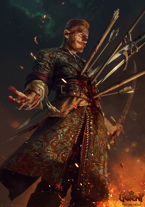 Olgierd - Gwent Card, Anna Podedworna on ArtStation at https://www.artstation.com/artwork/4bVrNW Olgierd Von Everec, Witcher Wallpaper, The Witcher Wild Hunt, Creature Fantasy, Witcher Art, Yennefer Of Vengerberg, Dungeons And Dragons Characters, Fantasy Warrior, Arte Fantasy