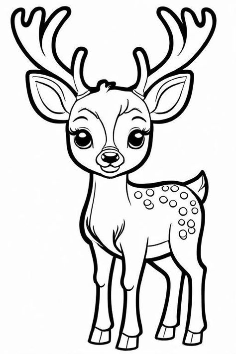 Rain Deer Drawings, Deer Cute Drawing, Dear Drawing, Animals Free Printable, Deer Drawings, Zebra Coloring Pages, Cute Coloring Pages For Kids, Deer Coloring Pages, Print Sketch