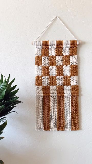 Macrame Checkerboard, Checkered Macrame, Macrame Wall Decor, Weaving Yarn, Happy Hippie, Set Apart, Crochet Inspo, Macrame Wall Art, Booth Ideas