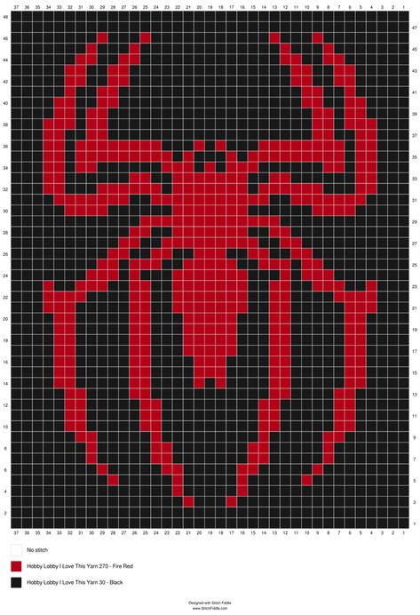 Spiderman Knitting Pattern, Spiderman Granny Square Pattern, Grid Crochet Patterns Two Colors, Spider Man Crochet Graph, Spiderman Grid Pattern Crochet, Crochet Blanket Spiderman, Crochet Stitch Graph, Spider Man Crochet Sweater, Pixel Grid Crochet Spiderman