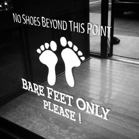 Hot yoga studio door sign! ..A true motto for my life, because, to me, bare feet = lower stress, more smiles, and just being happy.. :) Just take off your shoes! Yoga Flooring, Yoga Signs, Studio Entrance, Yoga Studio Design Ideas, Yoga Studio Interior, Sala Yoga, Yoga Place, Hot Yoga Studio, Yoga Shala