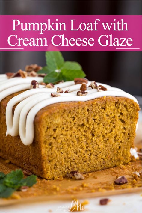 Delicious Pumpkin Loaf with Cream Cheese Glaze is a seasonal treat that combines the rich, earthy flavors of pumpkin with a harmonious blend of spices. Pumpkin Loaf With Cream Cheese, Fall Treats Recipes, Savory Bread Recipe, Hey Pumpkin, Savory Pumpkin Recipes, Pumpkin Loaf, Baking Measurements, Yummy Fall Recipes, Cream Cheese Glaze