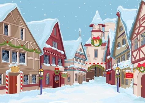 Christmas town street vector 01 Matte Fabric, Christmas Town, Studio Props, Printed Backdrops, Fabric Backdrop, Backdrop Stand, Christmas Village, Winter Day, Free Fabric