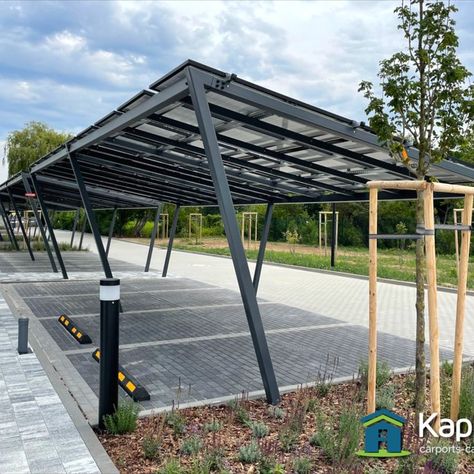 Filling car parks with solar canopies makes a lot of sense. 
✅ Great protection from the elements for vehicles &
✅ The ability to power buildings and fill car batteries. 
🥇Winner🥇? We think so.
Commercial or domestic we have designs to suit all scenarios and situations .. because we are a bespoke steel fabrication engineering company who specialises in carports and canopies. Solar Canopy, Aluminum Carport, Solar Energy Design, Solar Carport, Steel Carports, Carport Canopy, Car Parks, Car Canopy, Rooftop Terrace Design