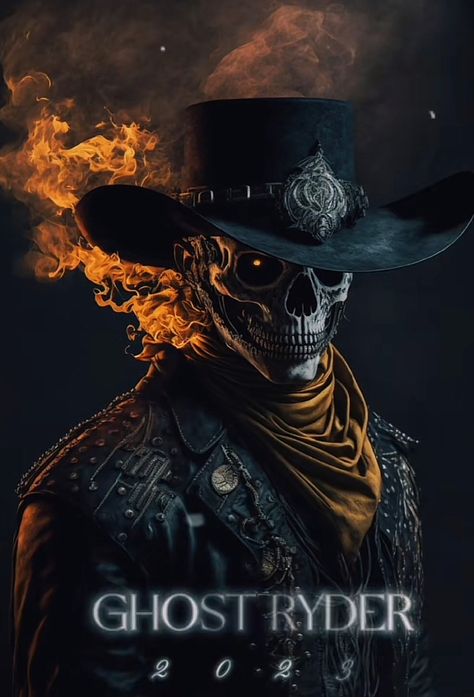 Ghost Rider Images, Sorceress Art, Ghost Rider Tattoo, Ghost Raider, Western Gunslinger Art, Cowboy Character Design, Black Skulls Wallpaper, Ghost Rider Wallpaper, Cartoons Dp