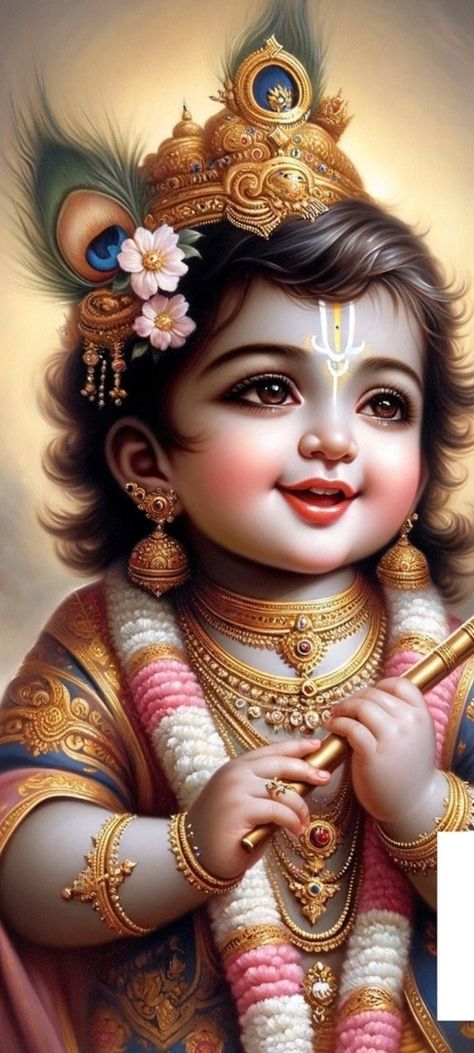 Baby Krishna Wallpapers, Baby Krishna Painting, Radhe Govind, Little Kanha Ji Images, Goddess Images, Goddess Kali Images, God Painting, God Pics, God Idols