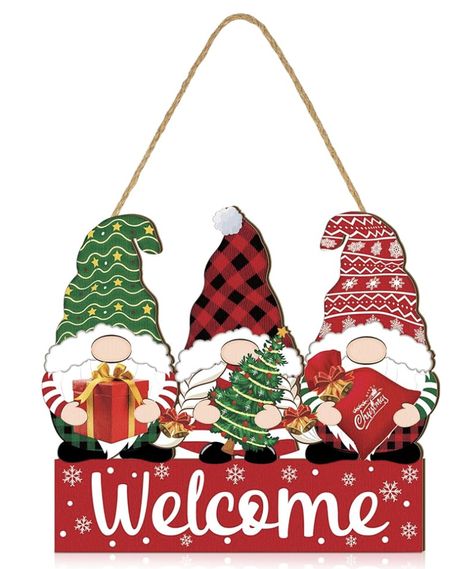 Porch Farmhouse, Christmas Front Door, Santa Gnome, Farmhouse Outdoor, Decoration For Christmas, Wooden Santa, Front Door Porch, Christmas Front Doors, Door Sign