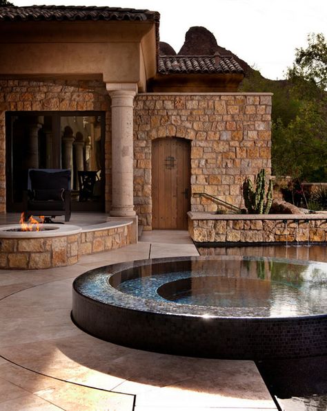 47 Irresistible hot tub spa designs for your backyard Round Hot Tub, Hot Tub Designs, Hot Tub Backyard, Hot Tub Garden, Contemporary Patio, Small Pools, Outdoor Spa, Casa Exterior, Spa Design