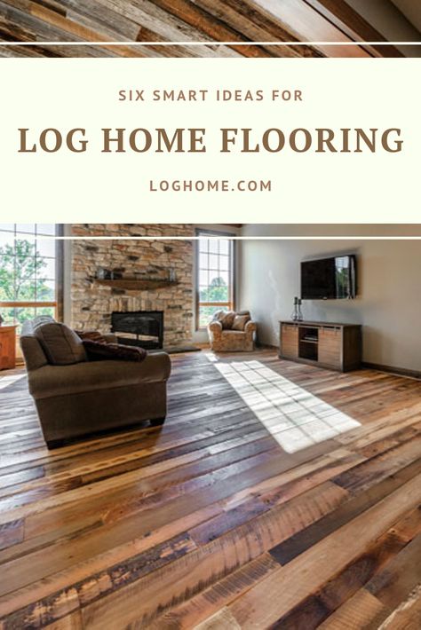 Log Home Flooring Ideas, Cabin Flooring Ideas, Log Home Bedroom, Fake Wood Flooring, Log Cabin Flooring, Mountain House Interior, Log Cabin Kitchens, Log Home Flooring, Faux Wood Flooring