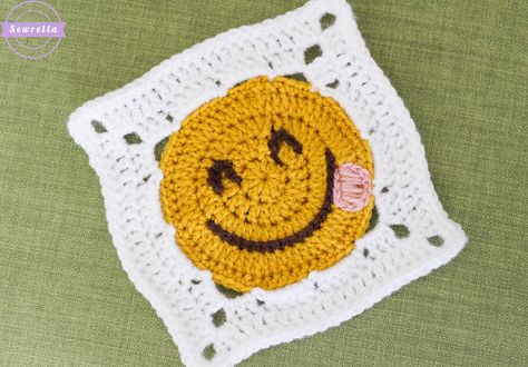 Click HERE for the $1.99 large print, ad-free, pdf Pattern! Day 3 of the Craft Yarn Council’s Anti-Boredom Month Granny Square Crochet-A-Long here on my blog is one of my favorites! The Emoji Granny Square! I chose to make a fun emoji, a smile with a playful tongue! These emoticons have taken over the worldRead More Crochet Cat Face, Shop Blanket, Funny Granny, Crochet Square Pattern, Crochet Christmas Wreath, Cat Crochet, Hand Crochet Baby Blanket, Crochet Granny Square, Newborn Crochet