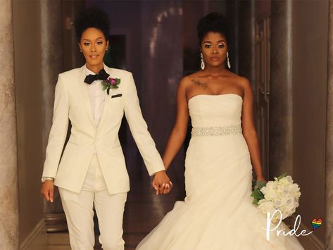 Lgbt Wedding, Two Brides, Black Love Couples, Lgbtq Wedding, Marrying My Best Friend, Lesbian Wedding, Bridesmaid Gown, Dresses For Teens, Fashion Editorial