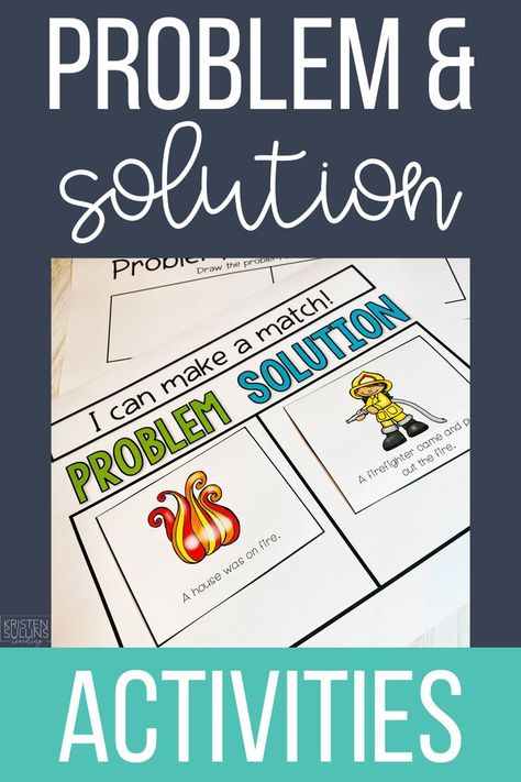 Problem and Solution activities can be hard to find for first grade, but this is your one stop shop for everything you need! Problems And Solutions Activities, Teaching Problem And Solution, Problem And Solution Anchor Chart, Problem And Solution Activities, Problem Solution Activities, Problem Solving Activities For Kids, 1st Grade Books, Service Learning Projects, Activities For First Grade