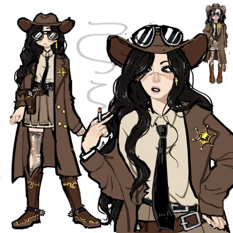 7/7/23 Cowgirl Character Design Art, Cowgirl Hat Drawing Reference, Cowgirl Digital Art, Cowgirl Oc Drawing, Western Goth Outfit, 1920s Oc Art, Cowgirl Outfits Drawing, Cow Boy Drawings, Cowboy Boots Drawing Reference