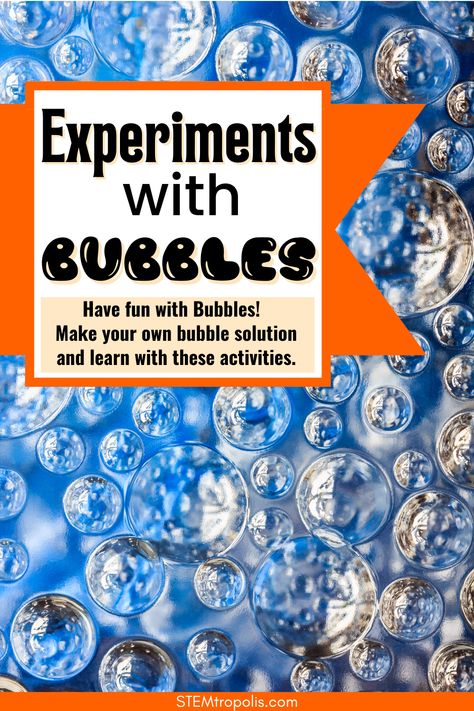 Make your own homemade bubble solution and try these bubble experiments and activities.  From exploring the science behind why bubbles are always round to creating mesmerizing bubble art, blowing giant bubbles, or creating colorful bubble paintings, have fun with these bubble experiments. Science Of Bubbles, Bubble Experiments For Kids, Bubble Paintings, Twos Activities, Bubble Science, Summer Science Activities, Homemade Bubble Solution, Giant Bubble Wands, Steam Kids