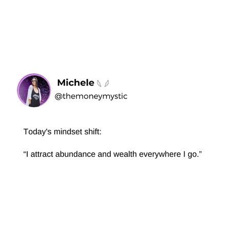 Today’s mindset shift: “I attract abundance and wealth everywhere I go.” 👑 @themoneymystic #MoneyMindset #abundancemindset #AffirmationOfTheDay #Affirmation #TodaysAffirmation #spiritualawakening #SpiritualGangster #SpiritualJourney #witchyvibes #manifestyourdreams #manifestingmagic I Attract Abundance, I Attract, Everywhere I Go, Mindset Shift, Affirmation Of The Day, Attract Abundance, Abundance Mindset, Spiritual Gangster, Witchy Vibes