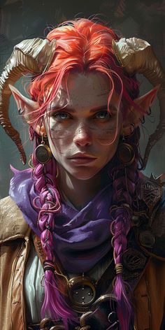 Tiefling Red Hair, Red Tiefling Woman, Mystical Accessories, Characters With Red Hair, Dnd Tiefling, Warrior Character, The Olsen Twins, Dnd Campaign, D&d Minis