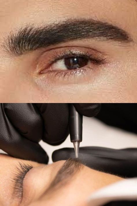 Men's Eyebrows Tattoo 
behacks.com Men’s Eyebrows, Men's Eyebrows, Eyebrows Tattoo, Arched Eyebrows, Guys Eyebrows, Eye Brows, Tattoo Aftercare, Male Eyes, Eyebrow Shape