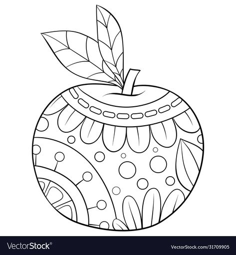 Apple Doodle Art, Cartoon Apple, Apple Illustration, Apple Vector, Apple Activities, Apple Art, Apple Prints, Apple Coloring, Flower Coloring Pages