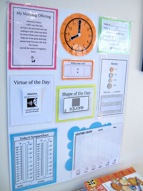 Domesticity and Doctrine: Homeschool Morning Board Morning Board, Homeschool Education, Calendar Time, Homeschool Classroom, Homeschool Kindergarten, Homeschool Printables, Homeschool Help, Homeschool Planning, Homeschool Organization