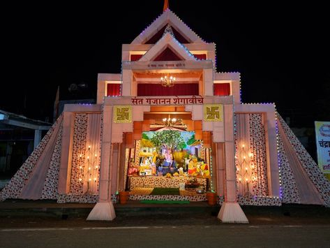 Navratri Pandal Decoration, Durga Pandal Decoration Ideas, Ganesh Pandal Decoration Ideas, Viswakarma Ji, Ganesh Puja Decoration Ideas, Pandal Decoration Ideas, Durga Puja Pandal Decoration, Puja Pandal Decoration, Ganesh Pandal