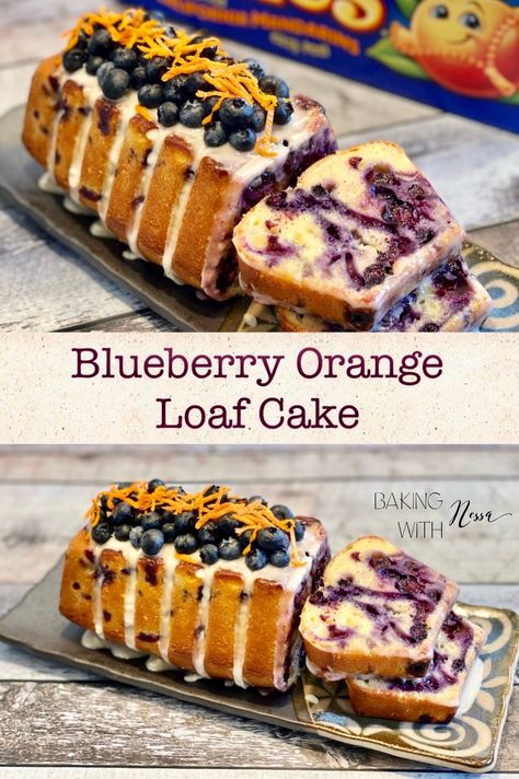 Blueberry And Orange Cake, Blueberry Orange Bread, Blueberry Orange Cake, Orange Blueberry Cake, Orange Loaf Recipe, Blueberry Loaf Cake, Orange Coffee Cake, Sprinkle Theme, Blueberry Loaf Cakes