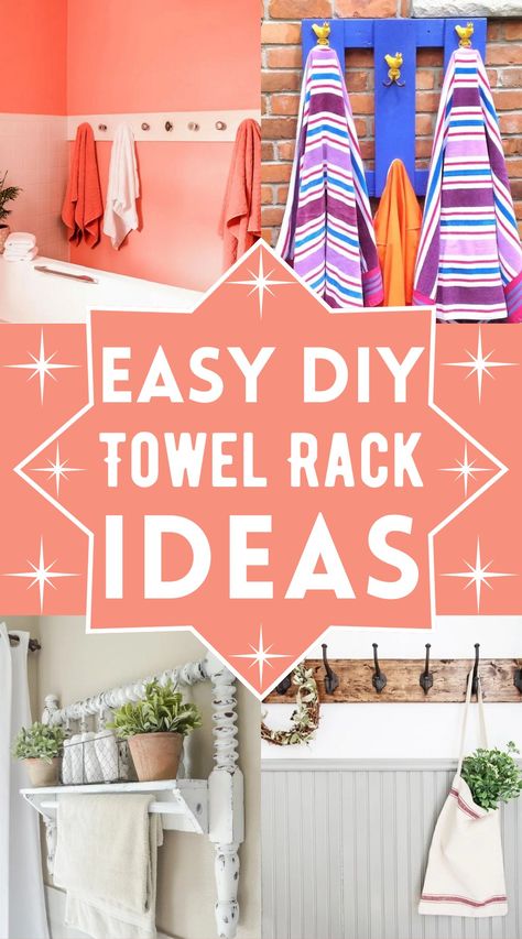 15 Affordable DIY Towel Rack Ideas Diy Towel Hooks, Pvc Pool Towel Rack, Towel Rack Ideas, Diy Dish Towel, Outdoor Towel Rack, Rustic Towel Rack, Towel Rack Pool, Diy Towel Rack, Pvc Pool