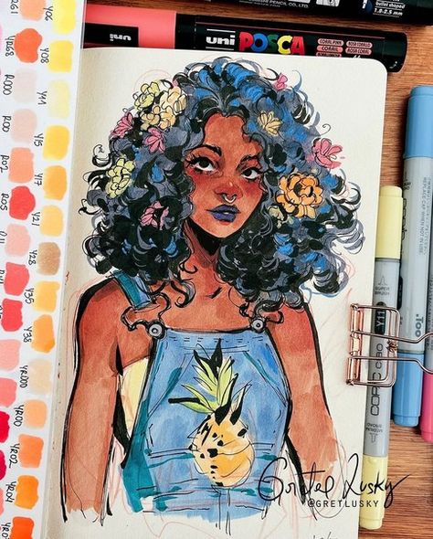 Sketchbook Art Journal, Arte Sketchbook, Arte Inspo, Sketchbook Inspiration, Marker Art, Cool Art Drawings, Art Journal Inspiration, Art Inspiration Drawing, Funky Art