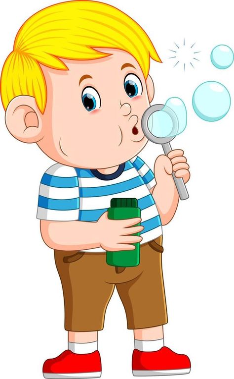 the cute boy is playing and blowing the bubble Blowing Bubbles Art, Language Pictures, Bubble Boy, Bubble Bubble, Bubble Bottle, Bottle Drawing, Bubble Balloons, Blowing Bubbles, The Bubble