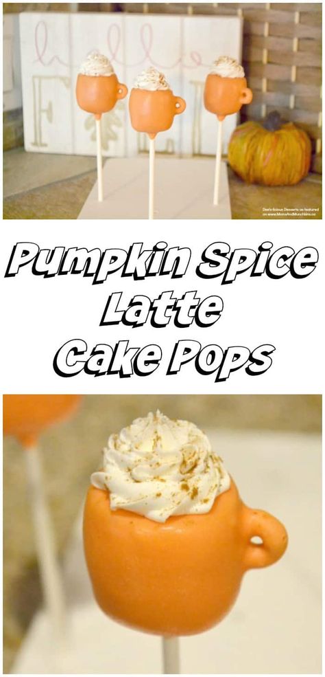 Pumpkin Spice Latte Cake Pops Thanksgiving Cake Pops, Cake Pop Recipes, Fall Cake Pops, Pumpkin Spice Latte Cake, Latte Cake, Postres Halloween, Pops Cake, Cakes To Make, Cake Pop Decorating