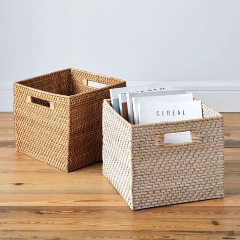 Modern Weave Storage Bins Woven Hamper, Storage Cubby, Harvest Basket, Kallax Ikea, Cube Storage, Storage Bin, Wicker Laundry Basket, Cubbies, Storage Bins