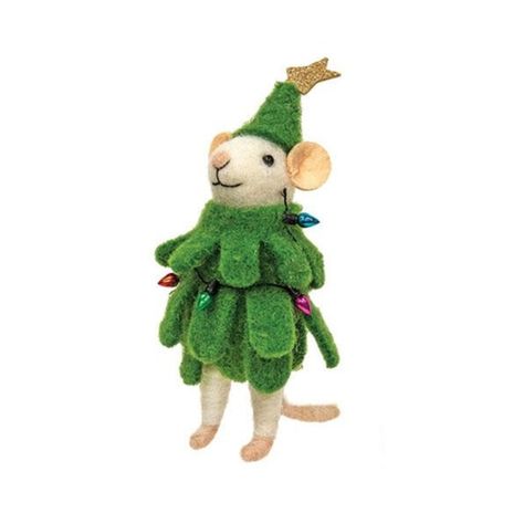 Tree Outfit, Christmas Tree Outfit, Plush Christmas Ornaments, Colorful Christmas Lights, Christmas Poses, Felted Mouse, Needle Felted Christmas, Diy Doll Miniatures, Wool Animals