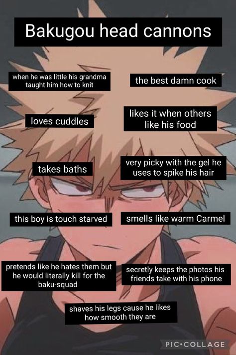 Bakugou Canon, Bakukiri Headcannons, Katsuki Bakugou Quotes, If Bakugou Had A Crush On You, Bakugo Head Cannons, Jingle Bells Kacchan Yells, Bakugo Soft Headcanons, Hero Daddy Bakugou, Head Cannons Mha