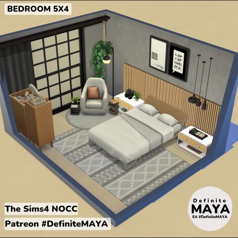 Sims Room Ideas Bedrooms, Sims Bedroom Ideas No Cc, Bedrooms Sims 4, Sims 4 Parents Bedroom, Sims 4bedroom, Sims4 Room Ideas, Base Game Bedroom Sims 4, The Sims 4 Bedroom Ideas, The Sims 4 Room Ideas