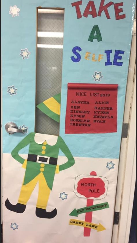 Take A Selfie Door Decoration, Selfie Door Decoration Christmas, Speech Therapy Christmas Door Decoration, Therapy Christmas Door Decorations, Take A Selfie Christmas Door, Speech Therapy Christmas Door, Elf Door Decorations Classroom, Christmas Speech Therapy, Classroom Christmas Activities