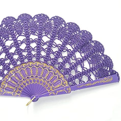 Victorian Hand Fan, Spanish Themed Weddings, Spanish Fan, Wedding Fan, Victorian Accessories, Folding Hand Fan, Spanish Wedding, Purple Hands, Vintage Fans